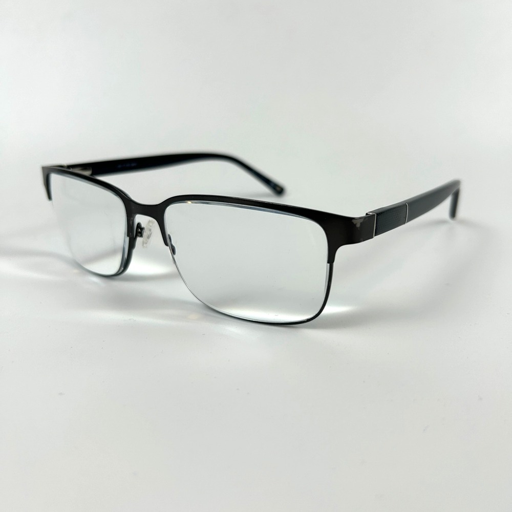 Bulova Bandera Men's Eyeglasses Frame Gray Plastic Square Half Rim 59-17-150 mm